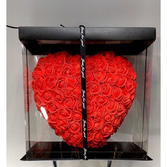 Καρδούλα Foam με τεχνητά άνθη 25cm 