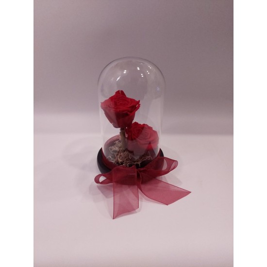 Γυάλα με Δύο For Ever Rose κόκκινα 