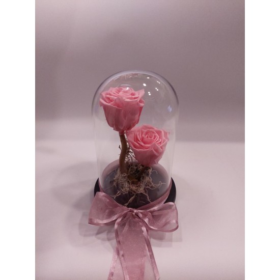 Γυάλα με δύο Forever Rose ροζ 