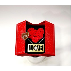 Κουτί Soap τριαντάφυλλα με διακριτικό Κόσμημα καρδούλα 