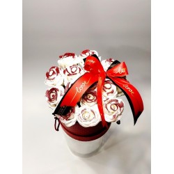 Κουτί  με soap τριαντάφυλλα λευκά 